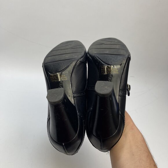 Clarks Bendables Black Leather Mary Jane Heel Shoes Womens 6M US Comfort - Picture 6 of 12